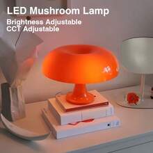 Modern Minimalist LED Mushroom Shaped Table Lamp, USB Powered, 3 Color Temperature Modes, Multiple Colors Available, Suitable For Bedroom/Living Room/Desk/Reading Area/Nightstand/Holiday Gift - Multicolor - View 4