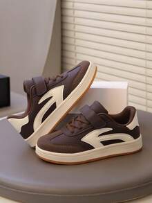 New Children's Sports Shoes Boys Hook And Loop Comfortable Flat Shoes Shoes Training Shoes - Brown - View 4