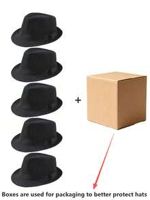 1/2/3pcs Solid Color Simple Jazz Hat, Unisex Panama Small Cap, Casual Style, Suitable For Christmas, Halloween, New Year Party, Travel, Sun Protection, Versatile - A - View 9