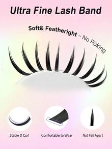 200pcs Fluffy Single Cluster False Eyelashes D Curl Dense Long 10-18mm Suitable For DIY Eyelash Extensions Beginners Can Easily Create Perfect Eyelashes At Home Ideal Gift For Women And Girls - DD - View 8