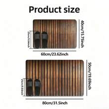 1PC Modern Dark Brown Wood Grain Diatomaceous Earth Bath Mat - Made Of Highly Absorbent Rubber Material, Quick-Drying And Non-Slip, Suitable For Bathroom, Kitchen, Living Room, Bar - A - View 3