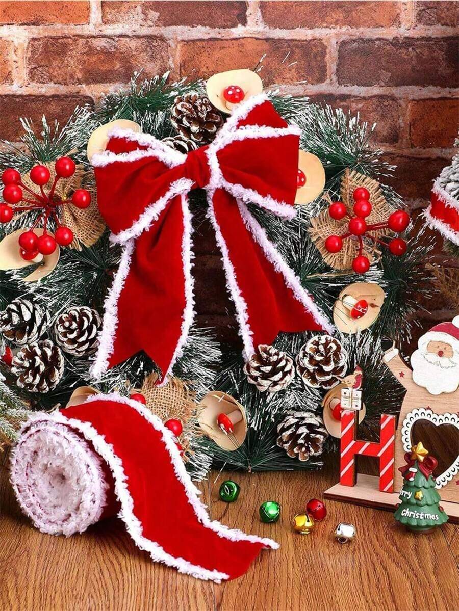 196.85 Inch Christmas Decorative Ribbon, Velvet Christmas Decorative ...
