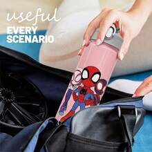Disney 1pc Cute Cartoon Water Cups, Leak-Proof Plastic Sports Water Bottle, Cute Personalized Gift, Suitable For Outdoor Hiking, School, Office, Perfect Gift - Multicolor - View 7