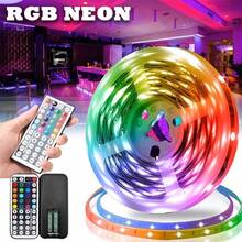 Acosh Neon Dây đèn LED RGB đổi màu USB 12LEDs/M 5V kèm điều khiển từ xa, phù hợp cho phòng ngủ, nhà bếp, tiệc tùng, trang trí nhà cửa - Dây đèn LED RGB+Điều khiển từ xa 44 phím - Xem 1