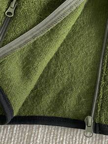 Kids Fleece Stand Collar Sweatshirt Single Piece Jacket Autumn/Winter Boys Colorblock Pocket Zipper Fleece Top - Green - View 6