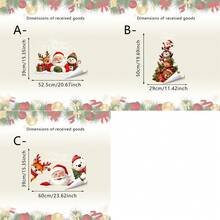 1/3pcs Reusable Adorable Santa Claus Window Decals, Double-Sided PVC Static Adhesive Glass Stickers, Suitable For Homes, Shops, Classrooms, And More - Multicolor - View 12