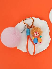 1pc Cute Keychain, Cartoon Fluffy Bag Charm, Adorable Women's Bag Pendant, Car Key Ring Charm, Suitable For Backpack, Handbag, Tote Bag, Key Decoration, Birthday Gift, Friend Small Gift And Daily Accessory - Multicolor - View 7