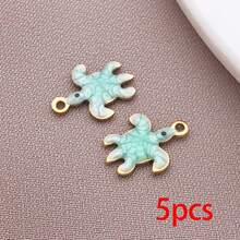 5pcs 18K Golden Plated Enamel Turtle Charms Sea Tortoise Animal Pendants For DIY Bracelet Necklace Earring Ocean Theme Jewelry Making Findings - Multicolor - View 19