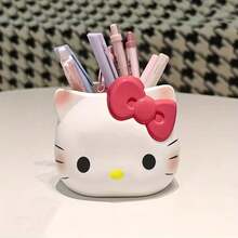 SANRIO 1 قطعة صندوق تخزين مكتبي متعدد الوظائف، خفيف الوزن، تصميم قطة كرتونية وردية لطيفة مع فيونكة، مناسب لتخزين لوازم المكتب/الدراسة، أقلام، أقلام رصاص، أقلام تحديد، حرف يدوية، تخزين مكتبي، تنظيم مستحضرات التجميل على السطح، توفير المساحة، أسلوب بسيط، منظم مكتبي مثالي، صندوق تخزين حامل أقلام محمول - متعدد الألوان - مشاهدة 1
