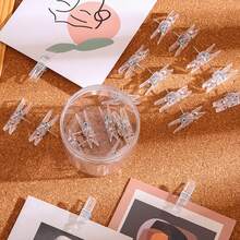 20pcs Multi-Function Clips Push Pins Cork Transparent Plastic Home Photo Wall Decoration Clips Transparent Felt Pins Metal - Sets - View 2