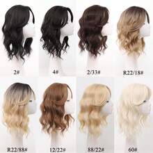 14 Inch European And American Synthetic Hair Topper With Bangs, Scalp Coverage Hairpiece, Water Topper Hair Clip Hair Accessory - Black - View 7
