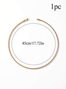 1pc/2pcs/3pcs Fashion Street Simple Style Stainless Steel Men's Chain - Yellow Gold - View 7