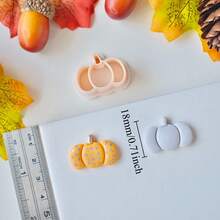 Various Pumpkin Polymer Clay Cutter For Earrings & Jewelry Making, Pumpkin Designed Soft Pottery Clay Molds For Pendant & Necklace Decoration Making - Beige - View 22