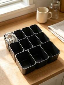 Cable Storage Box, Multi-Grid Plastic Charger Cable Rack, USB Cable Desktop Wire Management Container, Earphones, Charging Plug, Desktop Accessories Storage Box, Plastic Desktop Wire Management Bracket, Portable Charger Cable, Earphone Plug Storage Container, Office Desk Drawer Accessories Storage Box, Suitable For Office, Home, Bedroom, Desktop Wire Storage Box, Charging Cable And Charger Holder - Multicolor - View 7