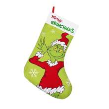 The Grinch The Christmas Stocking Set, Cartoon Printed Xmas Gift Socks, Fireplace Hanging Ornament, Holiday Party Home Decoration, Gift Bag For Candy Present - View 7