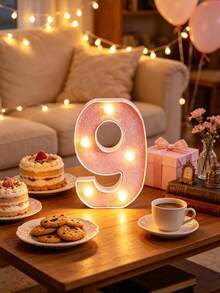 1pc 16cm/6.3in Pink Letter Light, Battery Powered LED Letter Light, Number Light Board, Suitable For Children's Room Decoration, Wedding, Birthday Party Decoration Light, Home And Room Decoration Letter Light, Christmas Halloween Decoration Letter Light - Pink - View 28