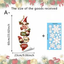 1/2 Pack Of Reusable Merry Christmas Sign Window Stickers, Double-Sided Visible PVC Electrostatic Adsorption Glass Stickers, Suitable For Home, Shop, And Holiday Party Glass Door Decorations. - Multicolor - View 9