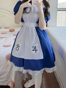 1PC Cute Maid Costume Role Play Outfit, Women's Halloween Costume, Stage Performance Cosplay Dress, Suitable For Costume Party, Carnival, Club, Masquerade, Electronic Music Festival - Multicolor - View 4