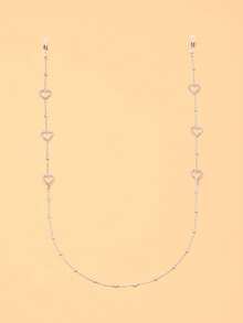 STONEFANS 1pc New Metal Bead Chain Heart Glasses Chain European & American Style Anti-Slip Rhinestone Mask Chain Lanyard - Love - View 9