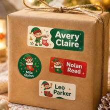 Custom Christmas Name Stickers, Personalized Snowman Gingerbread Gift Labels, Festive Candy Holiday Style, Customized Christmas Gift Stickers, Customizable Name Labels, Gift Wrapping Decor, Holiday Party Favors, Christmas Decorations, Family, Friends - Multicolor - View 5