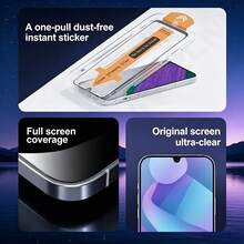 [24h Shipping From DE/FR/ES] Screen Protector: 3 Pieces Of High-Definition Tempered Glass Film, One-Click Installation, Dustproof, Full Coverage, Suitable For Samsung Galaxy A27 A26 A25 A17 A16 A15, 9H Hardness Screen With Anti-Dust Print, Smooth And Oil-Resistant Protective Film - 5PCS - View 9