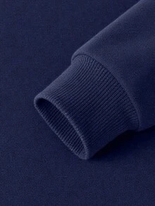 Women's New Autumn Crew Neck Sweatshirt Pullover Top Streetwear Jacket For Autumn/Winter Airport Travel Campus Style - Navy Blue - View 7