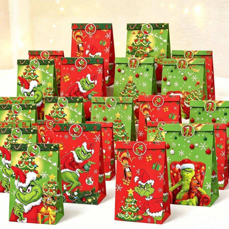 The Grinch Quirky The Party Gift Flat Pouch, The Sticker Candy Storage Organizer, Holiday Party Favor Packaging, Suitable For Party Organizers For Holiday Gift Distribution And Storage - A - View 1
