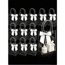 Transparent Gift Bag, Clear PVC Tote Gift Bag With Bow, Perfect For Baby Shower, Birthday, Wedding, Bridal Shower And Halloween Party Decorations, Holiday Decor - Multicolor - View 4
