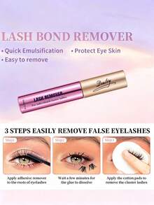 Desliy Eyelash Glue Remover 5/4/3/2/1pcs, Cairan Penghapus Lem Bulu Mata Berbasis Minyak yang Lembut dan Cepat Larut, Cocok untuk Pemula Ekstensi Bulu Mata DIY, Cocok untuk Semua Jenis Kulit, Kemasan Kotak Kertas Hadiah, Cocok untuk Diberikan kepada Teman - Lilac Purple - View 2