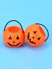 Bộ 6 xô nhựa mini hình bí ngô Halloween có tay cầm, xô Trick or Treat Halloween họa tiết vạc, ma và đầu lâu, phù hợp làm quà tặng tiệc Halloween và trang trí Ngày Lễ Người Chết - Nhiều màu - Xem 6