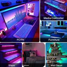 Acosh Neon RGB 5050 LED Light Strip Set (With 44-Key Remote Control) | Color Changing Light String, 1 To 40 Meters Cuttable | Ideal For Bedroom, Kitchen, TV Background Wall | Christmas, Halloween, Birthday Party Decoration - RGB - View 9