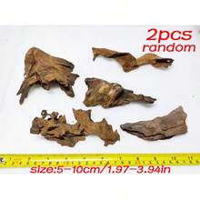 1/2pcs Natural Aquarium Driftwood Branches, Fish Tank Decoration Ornament, 2-8 Inches Multiple Sizes, Suitable For Betta Cichlid Shrimp Tank, Reptile Climbing Hiding Cave, Moss Fixing Hardscape, Rustic Brown Forest Style, Freshwater Use - A - View 14