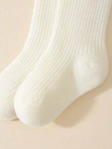 3/2/1 双装儿童/女童加厚保暖连裤袜，纯色罗纹保暖打底裤，经典百搭柔软舒适无脚蹬裤，适合秋冬季日常穿着或作为节日礼物 - 彩色 - 查看 4