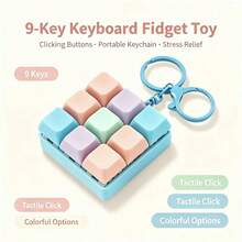 Clicky, Creamy Texture And Quiet Keyboard-Style Stress Relief Toy With Keychain Design, Perfect Gift For Adults Seeking To Improve Focus And Relieve Work Anxiety - Multicolor - View 1