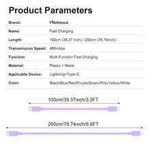 Tzlrxl USB-C 轉 Lightning 快充傳輸線，多色軟質耐用，高速數據傳輸 - 紅色 - 查看 3