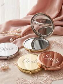 Personalized Bridesmaid Portable Small Mirror, Engraved Pocket Mirror Women Gift, Customized Wedding Thank You Party Favor - Multicolor - View 4
