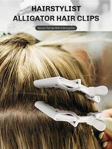 12/6/2pcs Professional Crocodile Clip Hair Clips, Hair Straightening, Cutting And Dyeing Tools, Suitable For Salon, Home Use And DIY Hairstyles - White - View 4