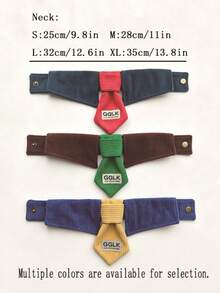 Corduroy Pet Neck Tie, Adjustable Snap Button Collar Accessory For Small Dogs, Neck Circumference 25‑34cm, Multi‑Colors - Multicolor - View 6
