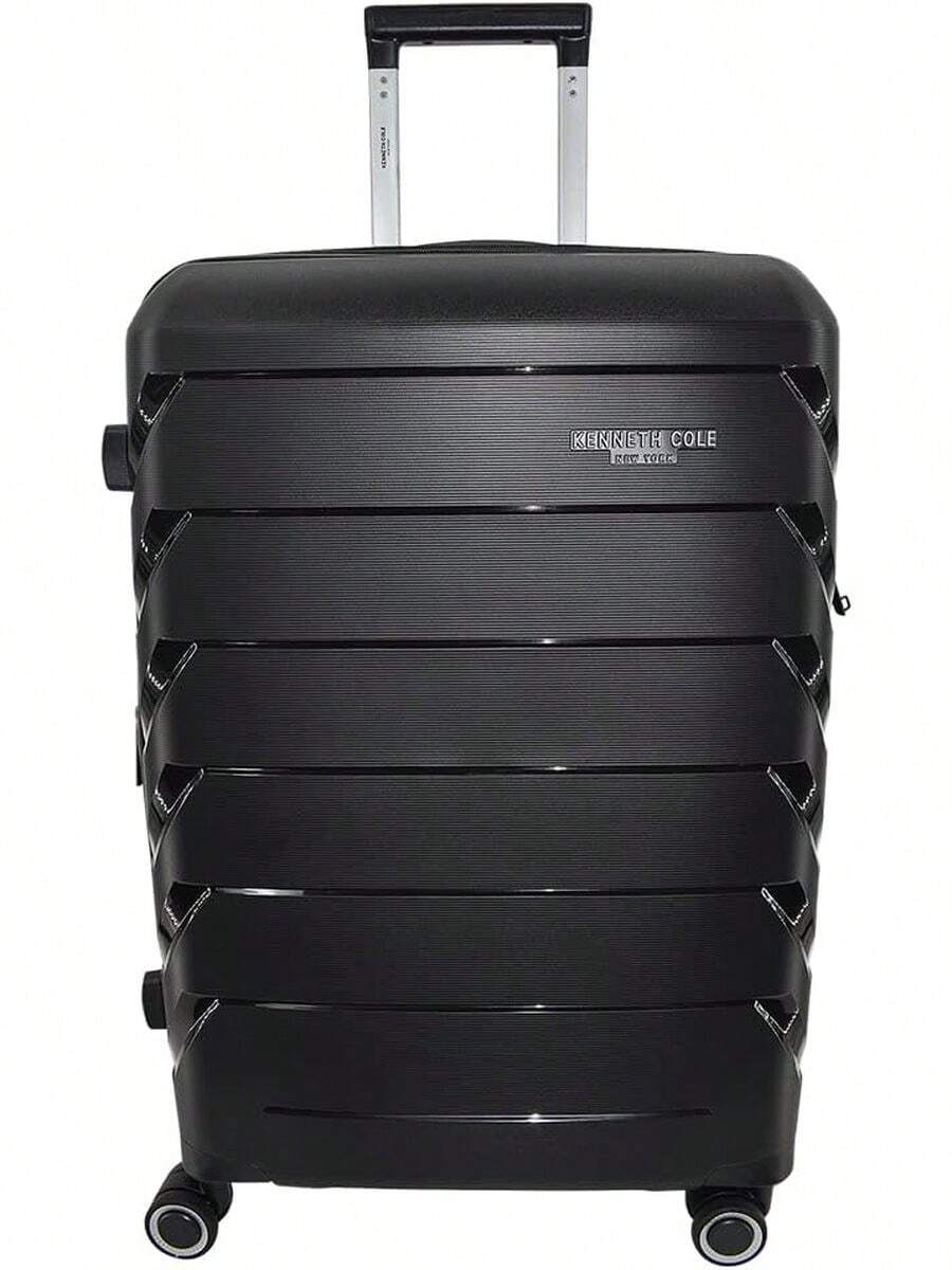 KENNETH COLE NEW YORK LIBERTY Maleta 24", Rígida PP de alta resistencia, Ligera, Expandible, Ruedas Giratorias, Candado TSA (Negro) - Negro - Ver 1