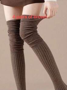 Women's Vintage Over-The-Knee Thigh High Socks, Suitable For Knee-High Boots/Shoes, Create A Relaxed Vibe, Essential For Outings In Autumn/Winter - Multicolor - View 11