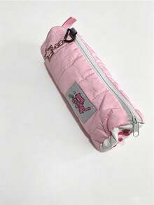 1pc Cute Cake Plush Pencil Case, Heart Cartoon Large Capacity Stationery Bag, Soft Student Plush Pencil Storage Bag - Multicolor - View 12