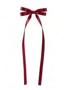 4pcs Girls Bow Ribbon Hair Clips, Gentle On Hair, Versatile Daily Wear, Back To School Hair Accessories - Red - View 8
