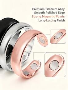 1pc Unisex Anti-Snoring Ring - Dual Magnetic Therapy Ring, Adjustable Finger Ring, Reusable, No Battery Required, Sleep Aid | Adjustable Ring | Magnetic Ring - Multicolor - View 2