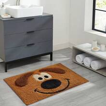1pc Dog/Cat Pattern Design Microfiber Bath Rug, Non‑Slip Soft Bathroom Mat, Water‑Absorbent Doormat, Machine Washable, Low Pile, TPR Backing, Knit Fabric, For Bedroom, Kitchen, Entryway Indoor Use, Accessories & Home Decor, Perfect New House Gift - Multicolor - View 4