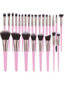 1/25/26/52Pcs Total All‑In‑One Makeup Tool Set, 25Pcs Soft Synthetic Makeup Brushes, With Portable Pink Makeup Sponges, Bow Hair Bands, Brush Cleaning Bowl, Complete Cosmetic Kit For Foundation Blush Eyeshadow Concealer, Pink Makeup Accessories - Pink - View 12