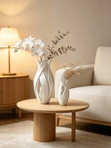 1/2pcs Twisted Petal Hollow Design Vase, Minimalist High-End Artistic Flower Vessel, Multi-Color Options, Desktop Display Decor, Dried Flower Reed Fresh Flower Arrangement Container, Bedroom Living Room Home Decoration - Twisted Petals - View 4