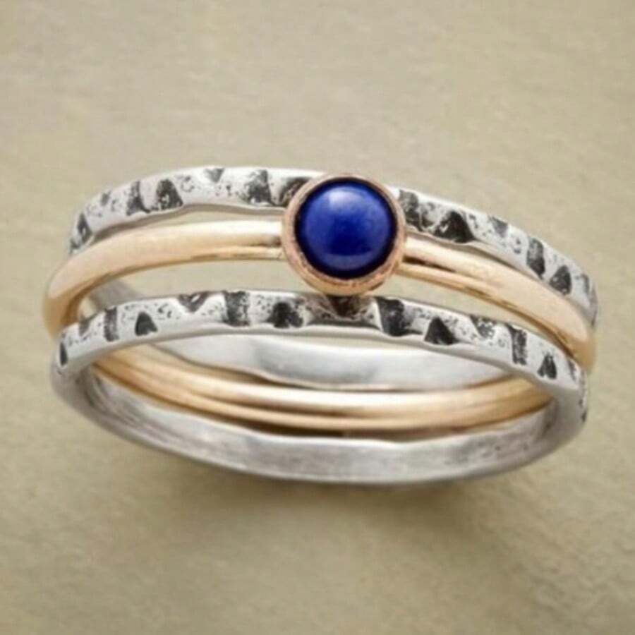 3pcs Vintage Circle Ring Set, Women's Date Style Fashion Accessory, Minimalist Elegant Ring Jewelry - Silver - View 1