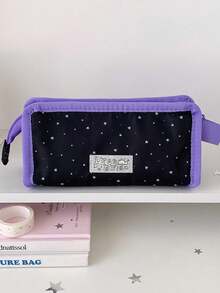 Cute Strawberry Star Transparent Window Stationery Bag, Aesthetic Multi-Layer Pencil Case, Large Capacity Zipper Stationery Storage Pouch, Back To School Supplies - Multicolor - View 15