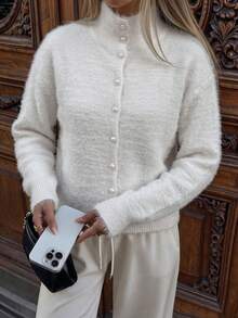 Women's Solid Color Casual Versatile Daily Cardigan - Apricot - View 7