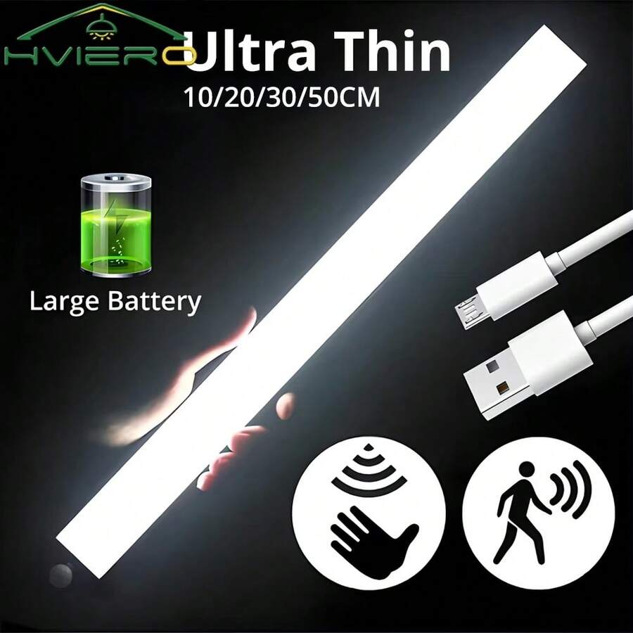 Wireless LED Motion Sensor Night Light USB Rechargeable Magnetic Mount For Wardrobe Room Closet Kitchen Hallway Downlight Detection Bulb